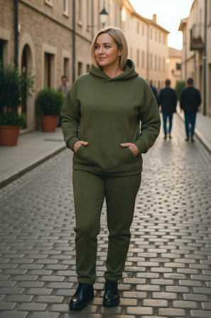 Женский спортивный теплый костюм на флисе батал Хаки 4XL/5XL Харьков