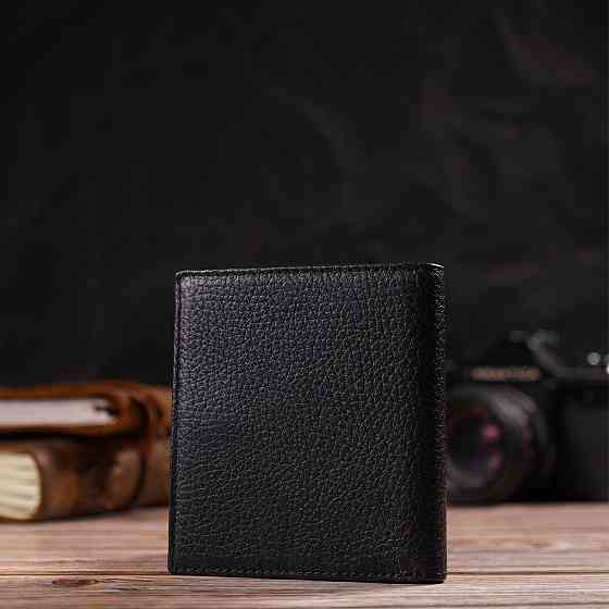 Класичний портмоне для чоловіків з натуральної зернистої шкіри CANPELLINI 21742 Чорне Київ