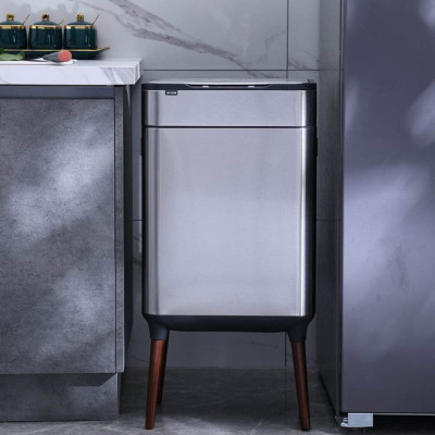 Контейнер для мусора JAH Сенсорный на ножках Серебряный металлик 40 л (20255) Винница - изображение 9