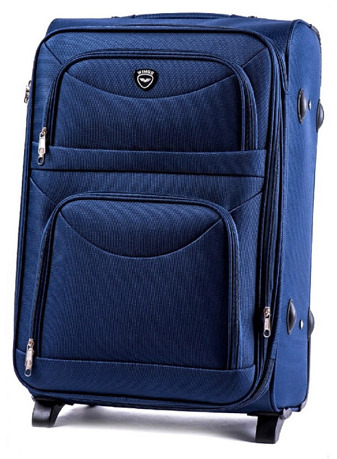 Чемодан WINGS большой темно-синий тканевый 73 см Киев - изображение 1