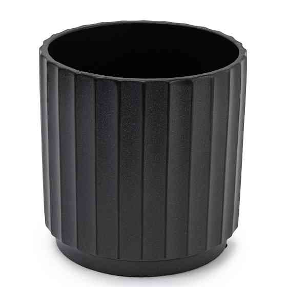 elemi Кашпо для квітів керамічне elemi "Грань" (чорний) 16" круглий 2,4 л Коломыя