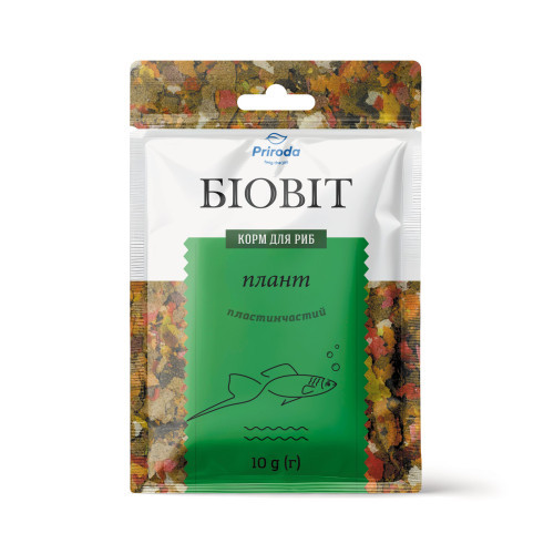 Корм Природа Биовит Плант для травоядных рыб пластинчатый 10 г Киев - изображение 1