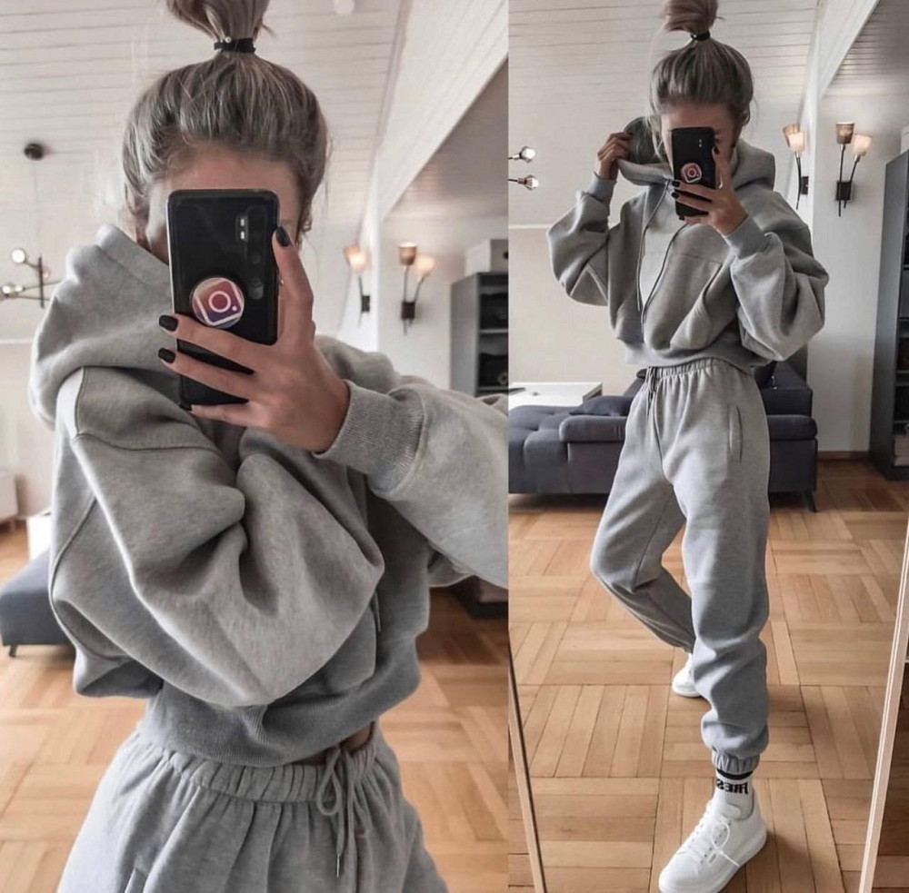 Женский повседневный теплый костюм двойка Трехнитка на флисе Меланж, 42/44 Одесса - изображение 2