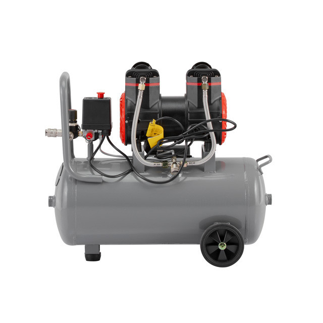 Компресор, 24 л, 1,5 кВт, 230 В, 8 атм, 250 л/хв, 2800 об/хв,  безмасляний, 2 циліндри, 68 дБ INTERTOOL PT-0033 Киев - изображение 3