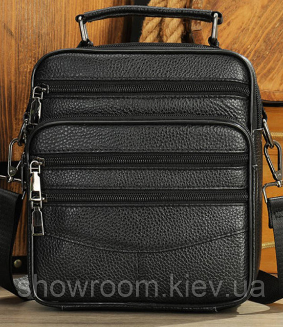 Кожаная вместительная сумка средних размеров Leather Collection (5055) Киев - изображение 6