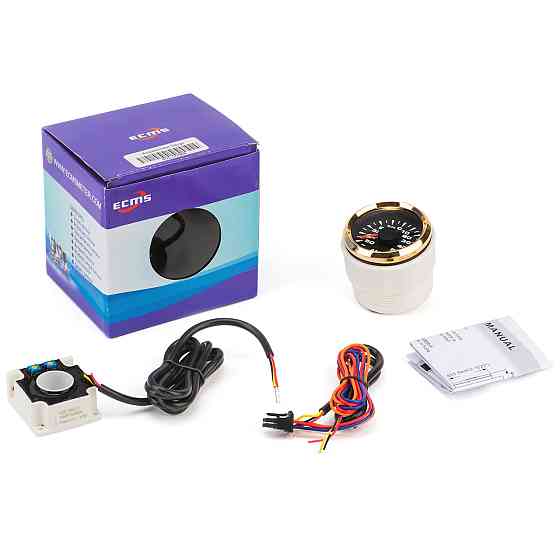 Амперметр ECMS HMA2-BG±80A диаметр 52мм, рамка золото, дисплей черный Черкассы