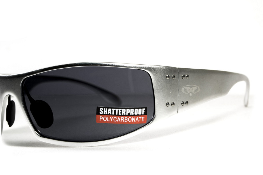 Окуляри захисні Global Vision Bad-Ass-2 Silver (gray), сірі в сріблястій металевій оправі Запоріжжя - фото 3