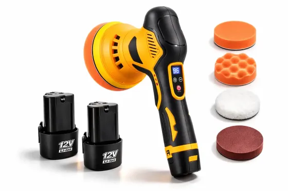 Аккумуляторная полировальная машинка 2 АКБ 1250W 12V с набором насадок Коломия