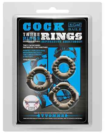 Набор из 3-х эрекционных колец COCK THREE RINGS, BI-210263 Sex Aura Киев