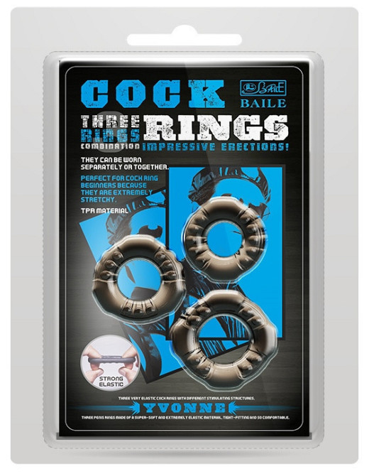 Набор из 3-х эрекционных колец COCK THREE RINGS, BI-210263 Sex Aura Киев - изображение 1