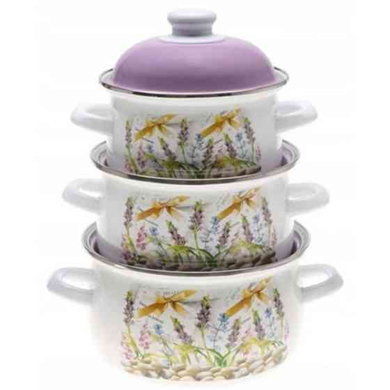 Набор кастрюль с антипригарным внутренним покрытием, Набор кастрюль сталь Фирменные наборы UE-71 Львов