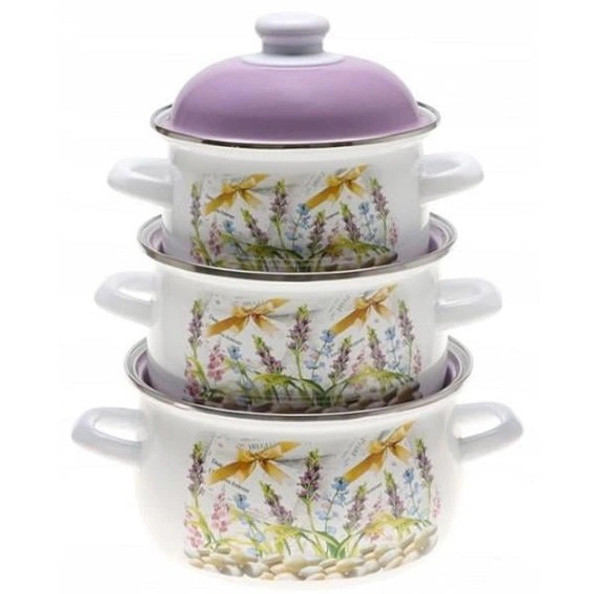 Набор кастрюль с антипригарным внутренним покрытием, Набор кастрюль сталь Фирменные наборы UE-71 Львов - изображение 1