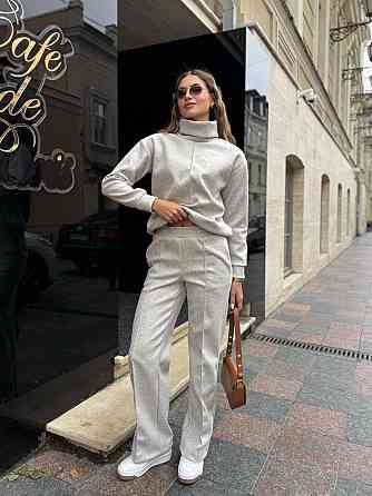 Жіночий стильний костюм-двійка Ангора-кашемір Сірий, 50/52 Одеса