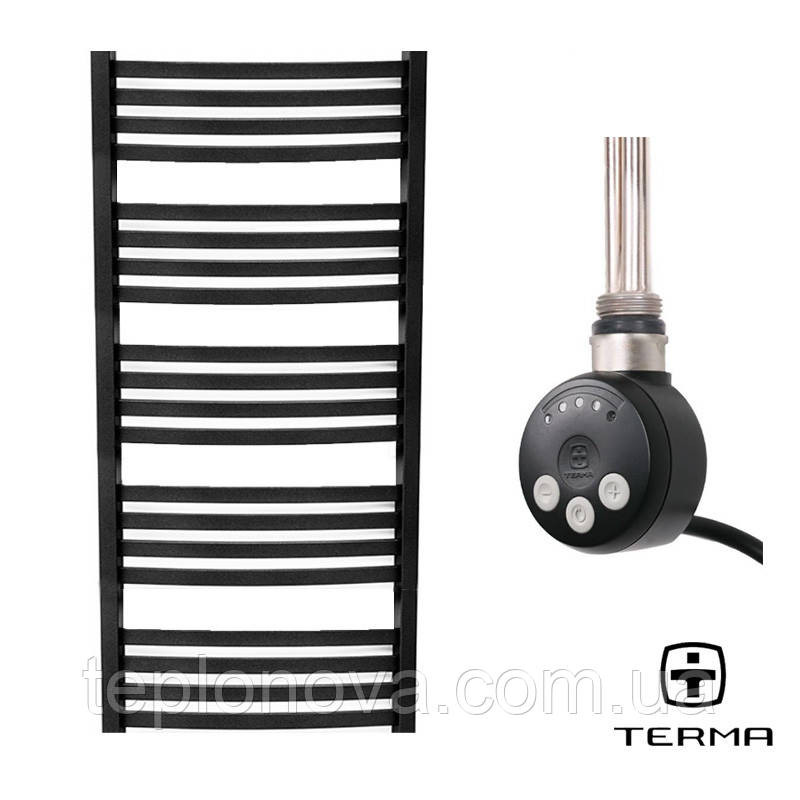 ЭлектрическийПолотенцесушитель Черный Плоский 1210х500 Terma Dorota Черновцы - изображение 1