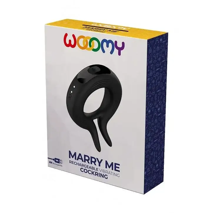 Ерекційне віброкільце Wooomy Marry Me, перезаряджувальне, 10 режимів вібрації, діаметр 4 см Львів - фото 4