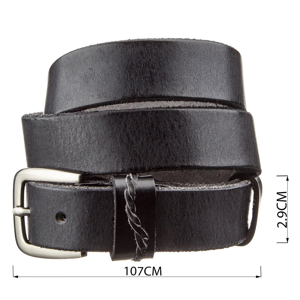 Ремень классика мужской Vintage 20123 Черный Киев - изображение 3