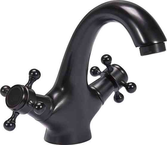 Змішувач води FALA для умивальника "RETRO BLACK 1" з 2-ма вентлями [12] Одеса