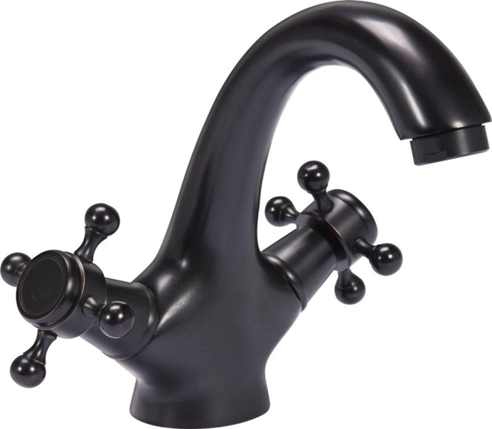 Змішувач води FALA для умивальника "RETRO BLACK 1" з 2-ма вентлями [12] Одеса - фото 1