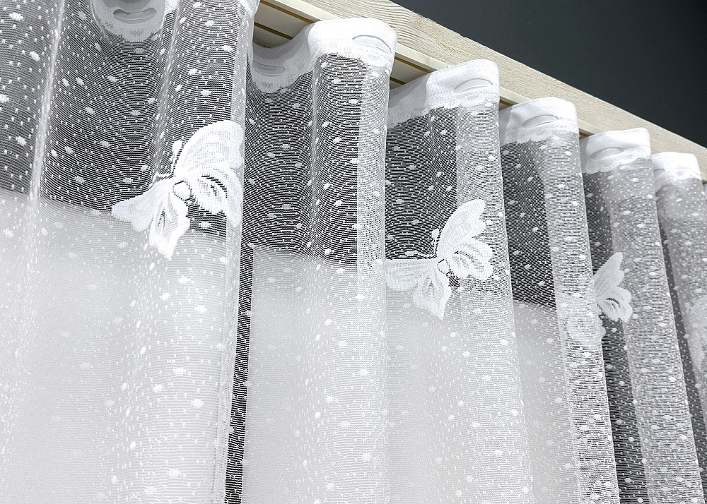 Короткая тюль, высота 1,5 м., жаккард цвет белый 1895т Киев - изображение 7