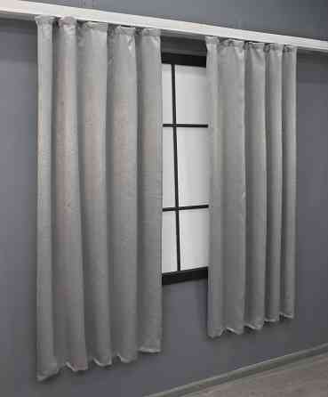 Комплект коротких штор VR-Textil Софт № 981ш Светло-серый 130х170 см 2шт (35-0228) Киев