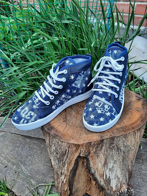 -Женские Кроссовки Мокасины Слипоны Синие Кеды Джинсовые (размеры: 39) - 53 Днепр - изображение 5