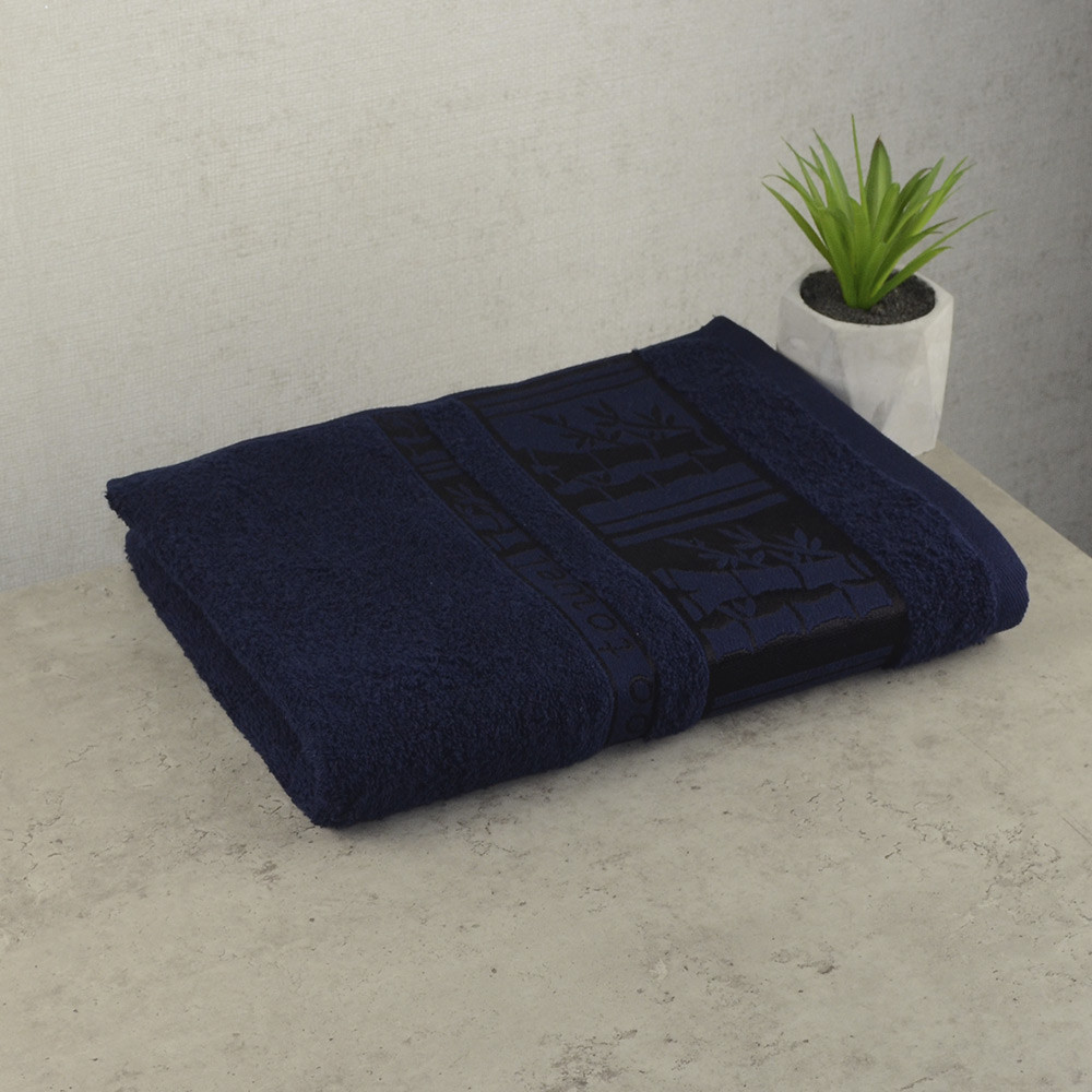 Комплект рушників 2шт GM Textile 50х90см, 70х140см BambooN 450г / м2 (Темно-синій) Суми - фото 4
