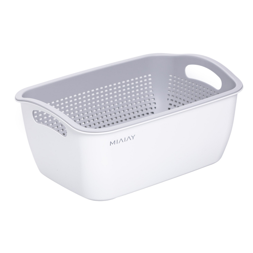 Yiwu Кошик-друшлак 2 в 1 для миття овочів, фруктів і зелені 29,5×21×11 (см) Білий HP-45-6W Коломыя - изображение 4