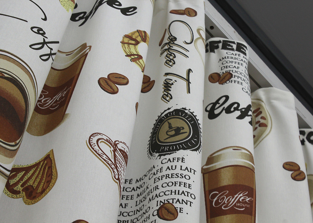 Шторна тканина, з різнокольоровим принтом "Coffee-House" колір різнокольоровий 1497ш Київ - фото 6