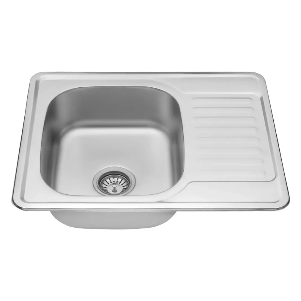 Кухонна мийка з нержавіючої сталі Kroner KRP Dekor - 63х50 (0.8 мм) Київ - фото 4