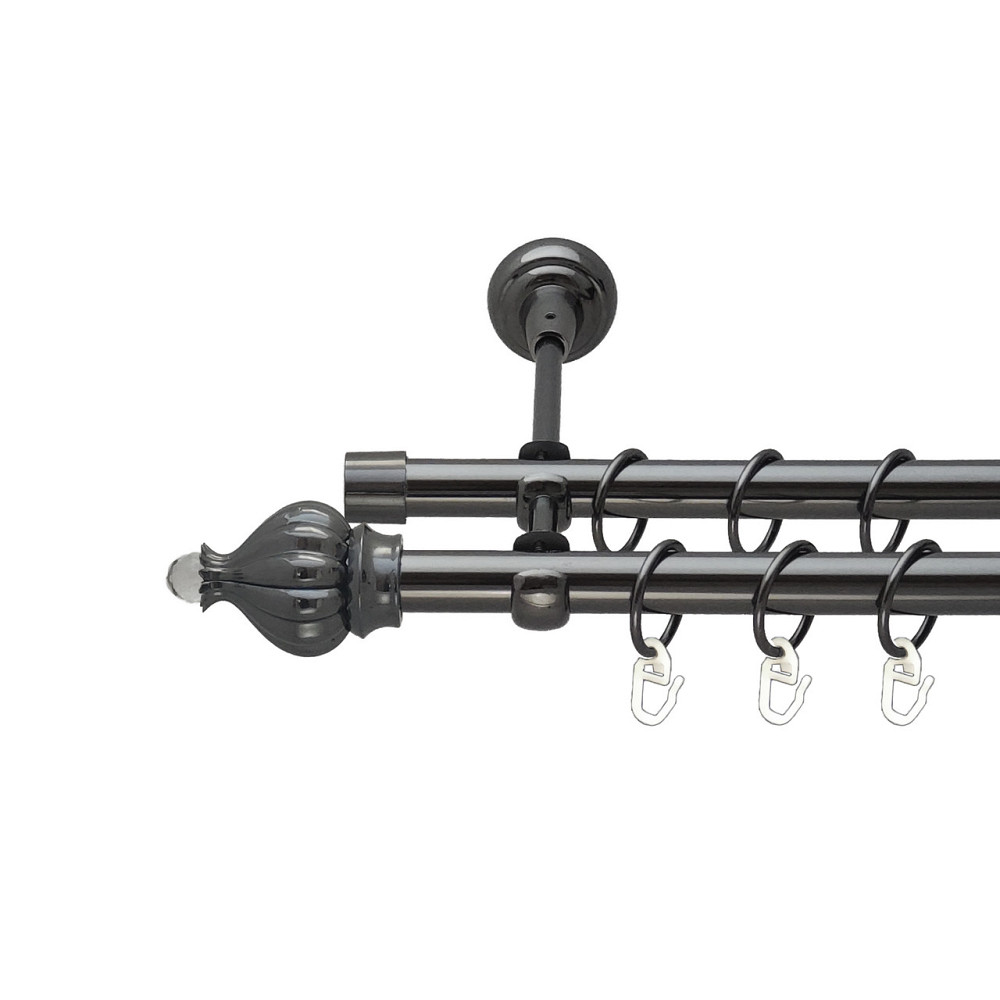 Карниз Orvit Таджа-Кристал металевий дворядний відкритий Онікс 19\19 мм 300 см (00-00014964) Львов - изображение 1