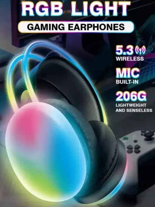 Навушники бездротові Welike WK-30 з LED-підсвіткою 9271 Дніпро - фото 2