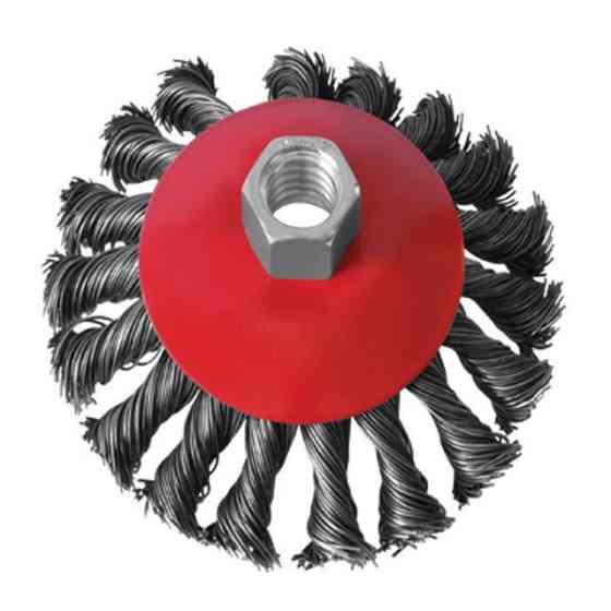 Щітка конусна 100 мм, для УШМ, М14 (пучки витого дроту) Мукачево