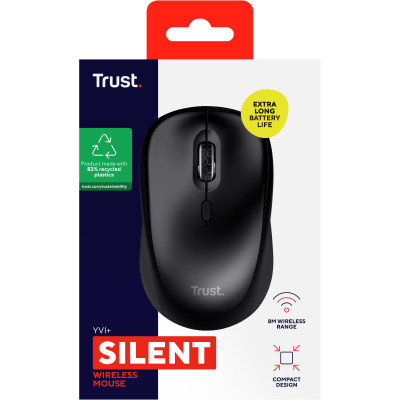Мишка Trust Yvi+ Silent Wireless/Bluetooth Glossy Black (25512) Вінниця - фото 8