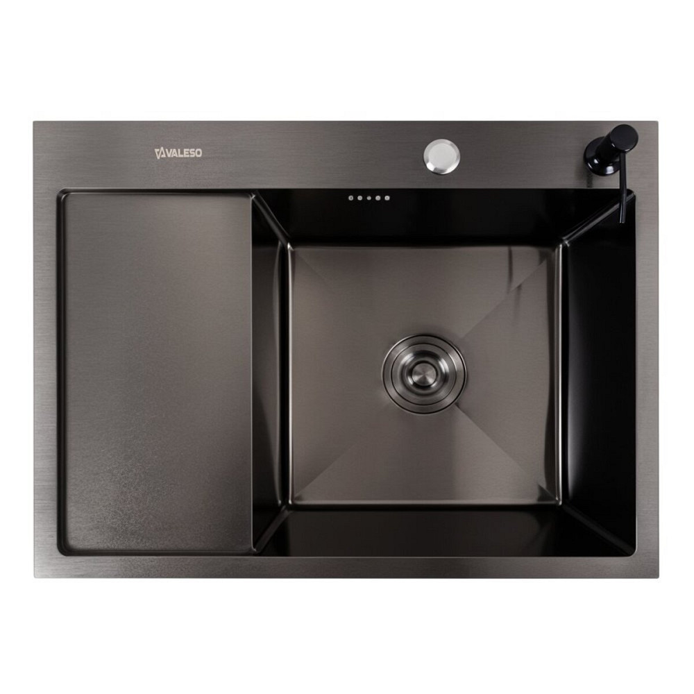Кухонна мийка CM 65*50 R чорна PVD VALESO Handmade (круглий сифон 3,0/0,8) Коломыя - изображение 1