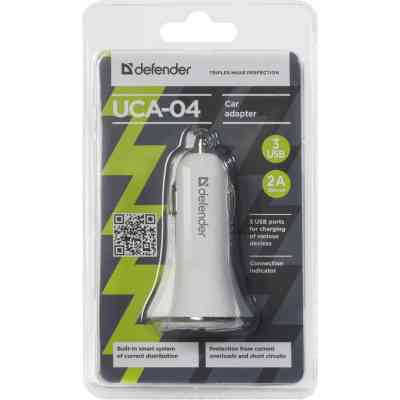 Зарядное устройство Defender UCA-04 авто,3 порта USB, 5V / 6A (83566) Винница