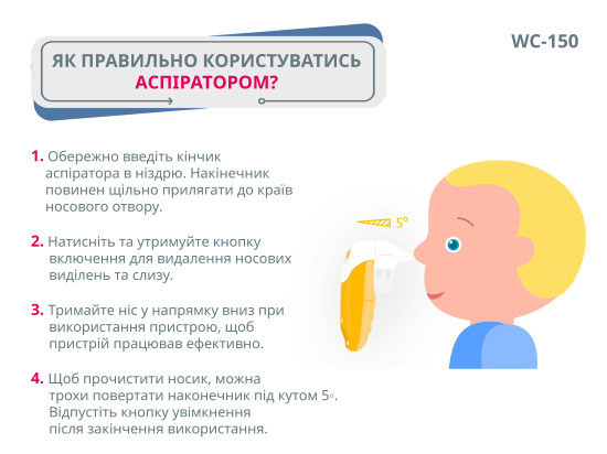 Аспіратор назальний WC-150 Дніпро - фото 6