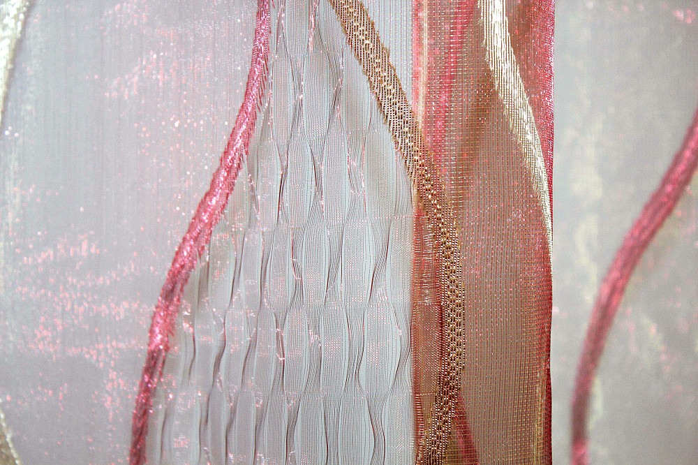 Тюль VR-Textil 1351т Органза з нейлоновою вишивкою Бордовий з золотистим 300х270 см (42-0078) Київ - фото 6