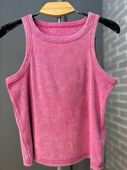 Майка жіноча YI FANG 501-2733 варена рубчик порізані шви one size, рожевий, one size Київ - фото 11