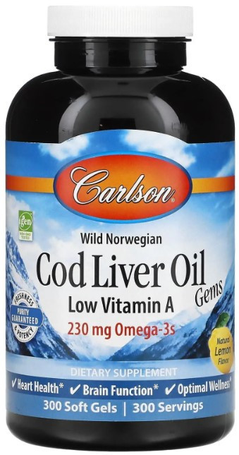 Омега Carlson Cod Liver Oil Gems 300 капсул Лимон Киев - изображение 3