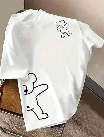 Женская оверсайз футболка с мишкой кулир Одесса