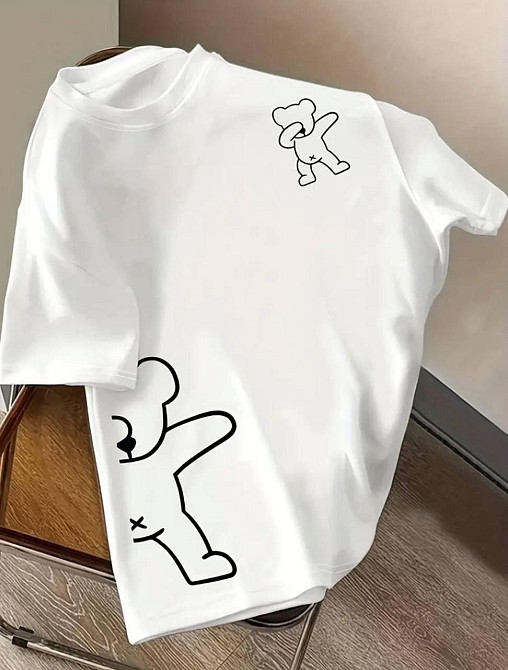 Женская оверсайз футболка с мишкой кулир Одесса - изображение 1