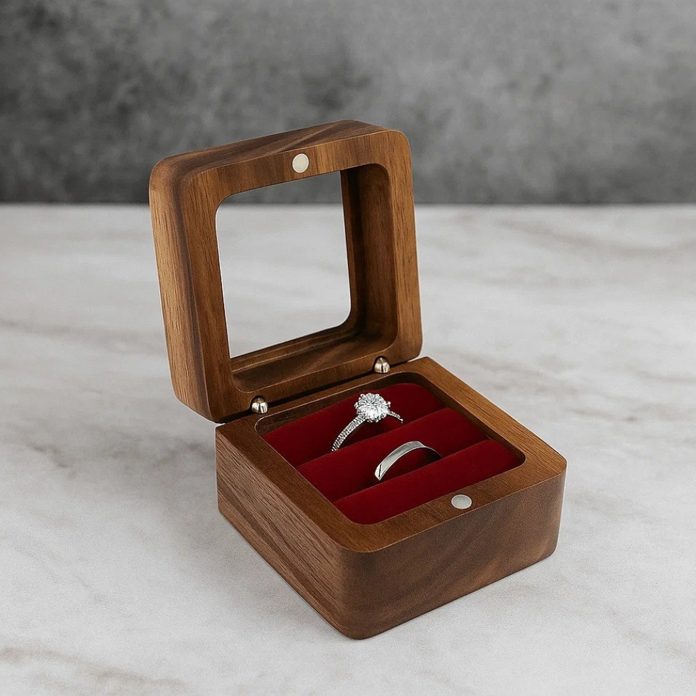 Коробочка для колец деревянная,коробка ювелирная свадебная, футляр обручальных колец для свадьбы или предложения руки и серца Каменец-Подольский - изображение 4