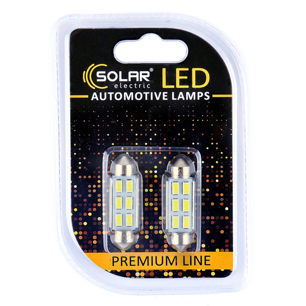 LED автолампа Solar 12V SV8.5 T11x41 6SMD white, 2шт Киев - изображение 1