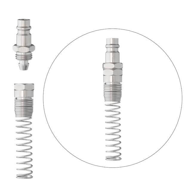 Перехідник з пружиною зі спірального або прямого шланга 6,5×10 мм на відповідну частину швидкороз'ємного з'єднання INTERTOOL Киев - изображение 3