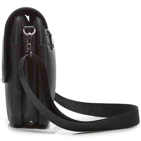 Шкіряна чоловіча сумка-месенджер 24х20х6, барсетка через плече Tiding Bag TD-23433 чорна Київ