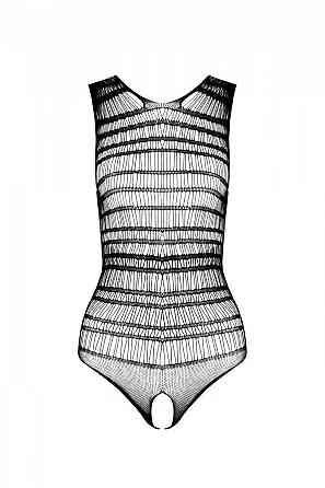 Бодістокінг з доступом Passion BS086 black, вертикальна сітка, виріз на спинці Sex Aura Київ