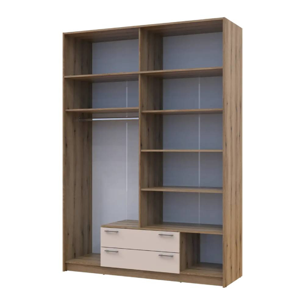 Шкаф для одежды Doros Ронди с антресолью Дуб Артизан/Кашемир 4ДСП 160х52х236 DRS-011668 (80737829) Днепр - изображение 3