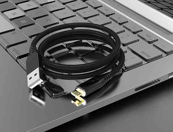 Магнітний кабель Micro USB PZOZ для заряджання і передачі даних (Чорний, 1м) Николаев