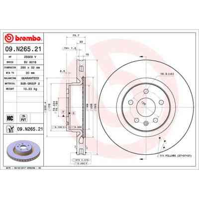 Тормозной диск Brembo 09.N265.21 Винница