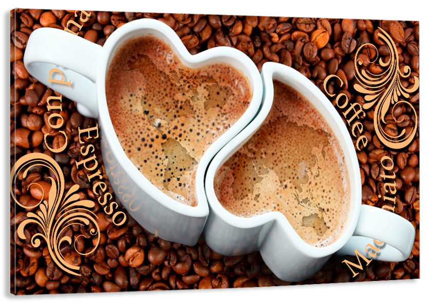 Картина полотно у вітальню / спальню  Чашечка кави   MLP_159  ( 60х30см ) 60x100 см Київ - фото 1